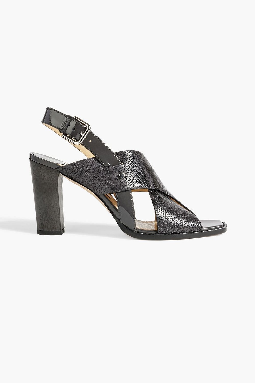 

Босоножки Aix 85 со змеиным эффектом и пяткой на пятке JIMMY CHOO, серый