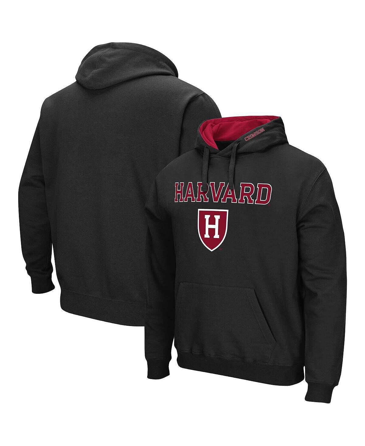 

Мужской черный пуловер с капюшоном Harvard Crimson Arch и Logo Colosseum
