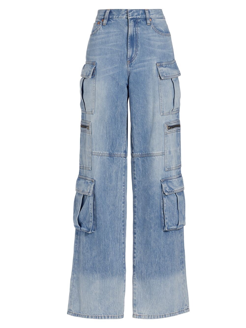 

Джинсовые брюки-карго Cay Baggy Alice + Olivia, синий