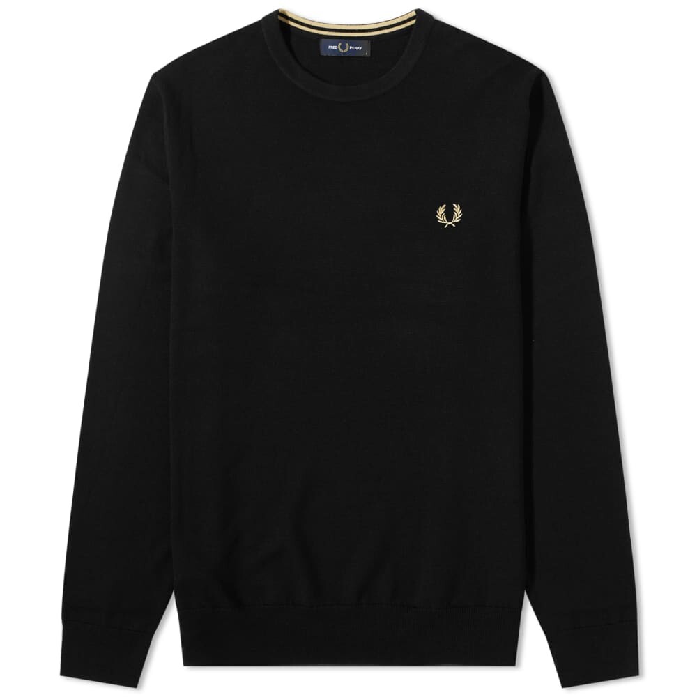 

Классический трикотаж с круглым вырезом Fred Perry, черный
