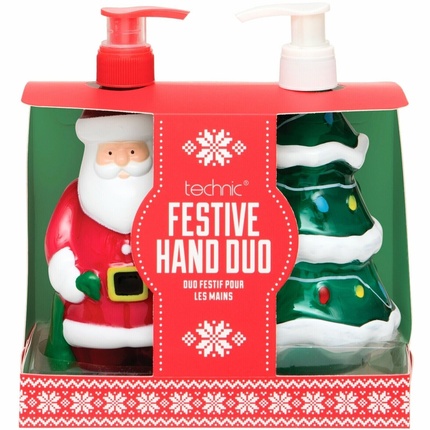 Подарочный набор Technic Christmas Tree & Santa для мытья рук и кремового лосьона Duo для ухода за руками