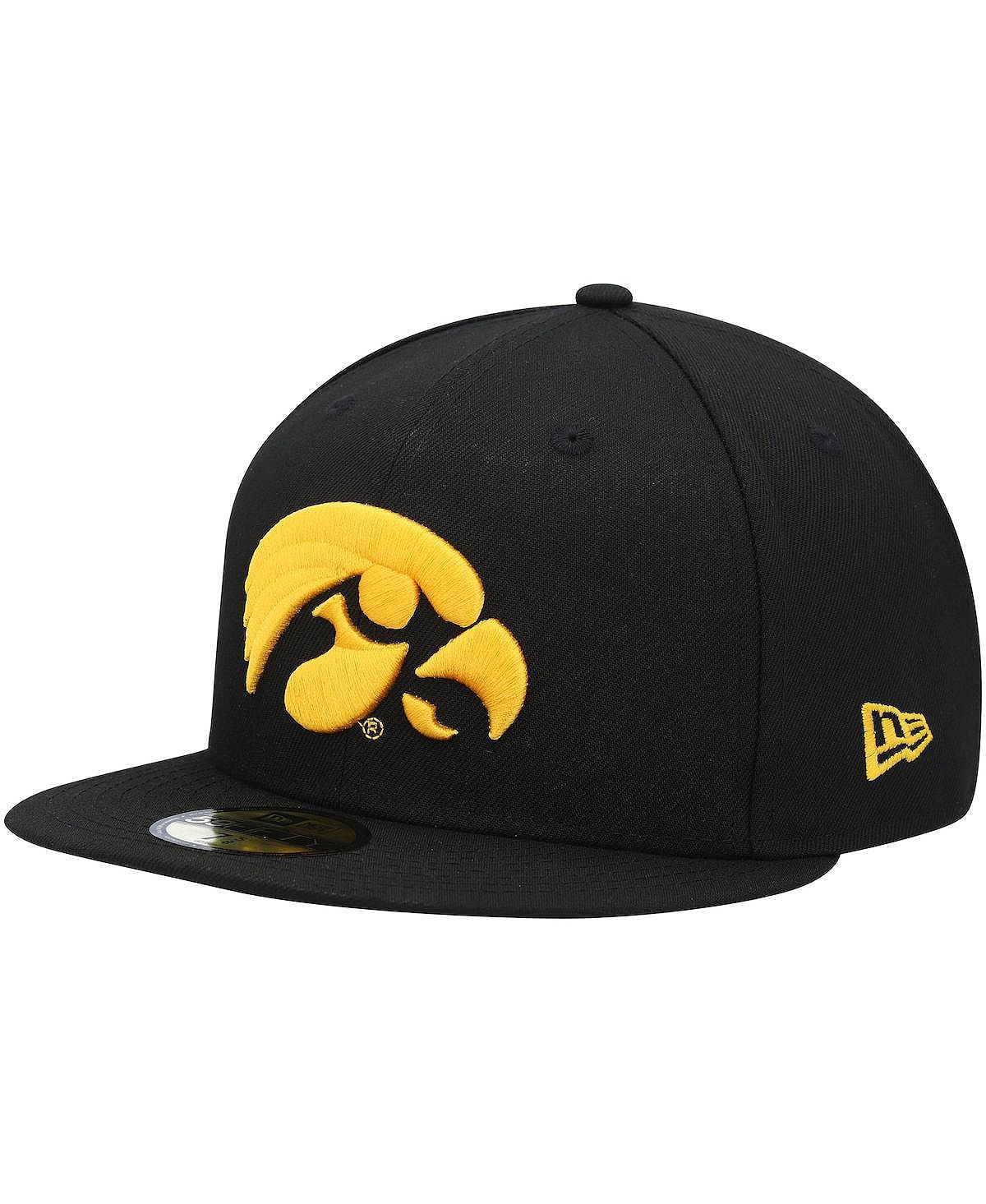 Мужская базовая шляпа с логотипом Iowa Hawkeyes Primary Team черного цвета 59FIFTY New Era