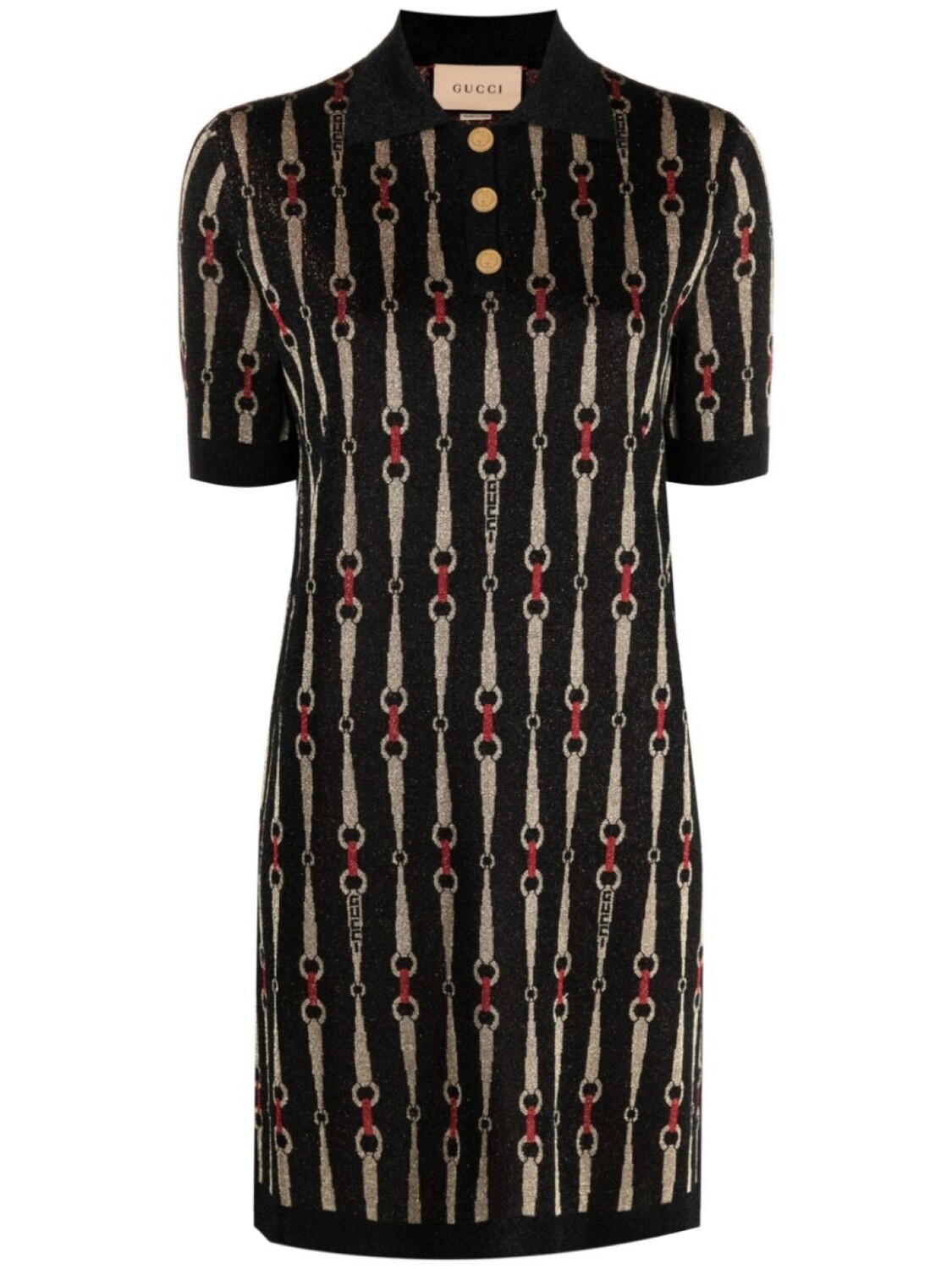 Gucci жаккардовое платье мини с узором, черный