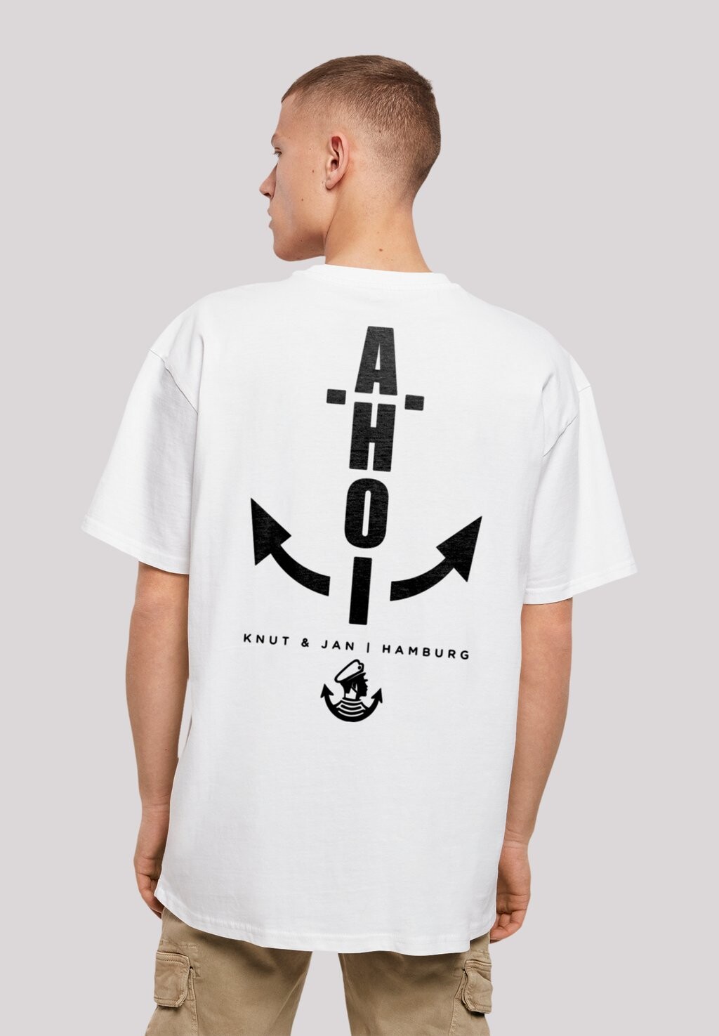 

Футболка с принтом OVERSIZED AHOI ANKER KNUT & JAN HAMBURG F4NT4STIC, цвет weiß