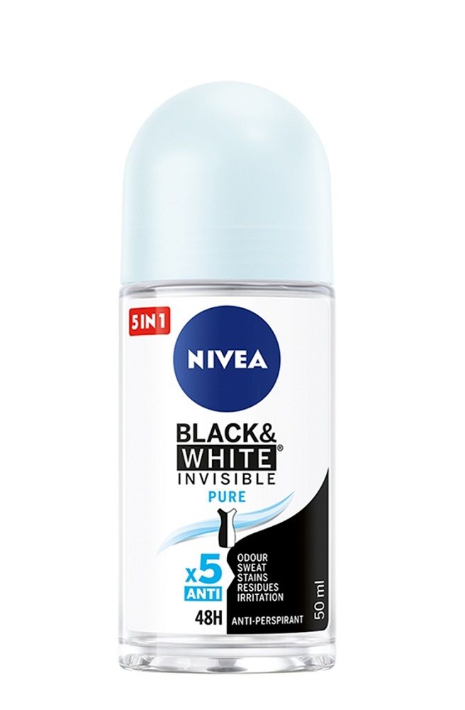 Nivea Black&White Invisible Pure антиперспирант для женщин, 50 ml высокофторовый парафин swix black 8c 14c 40 гр hf05bwx 4