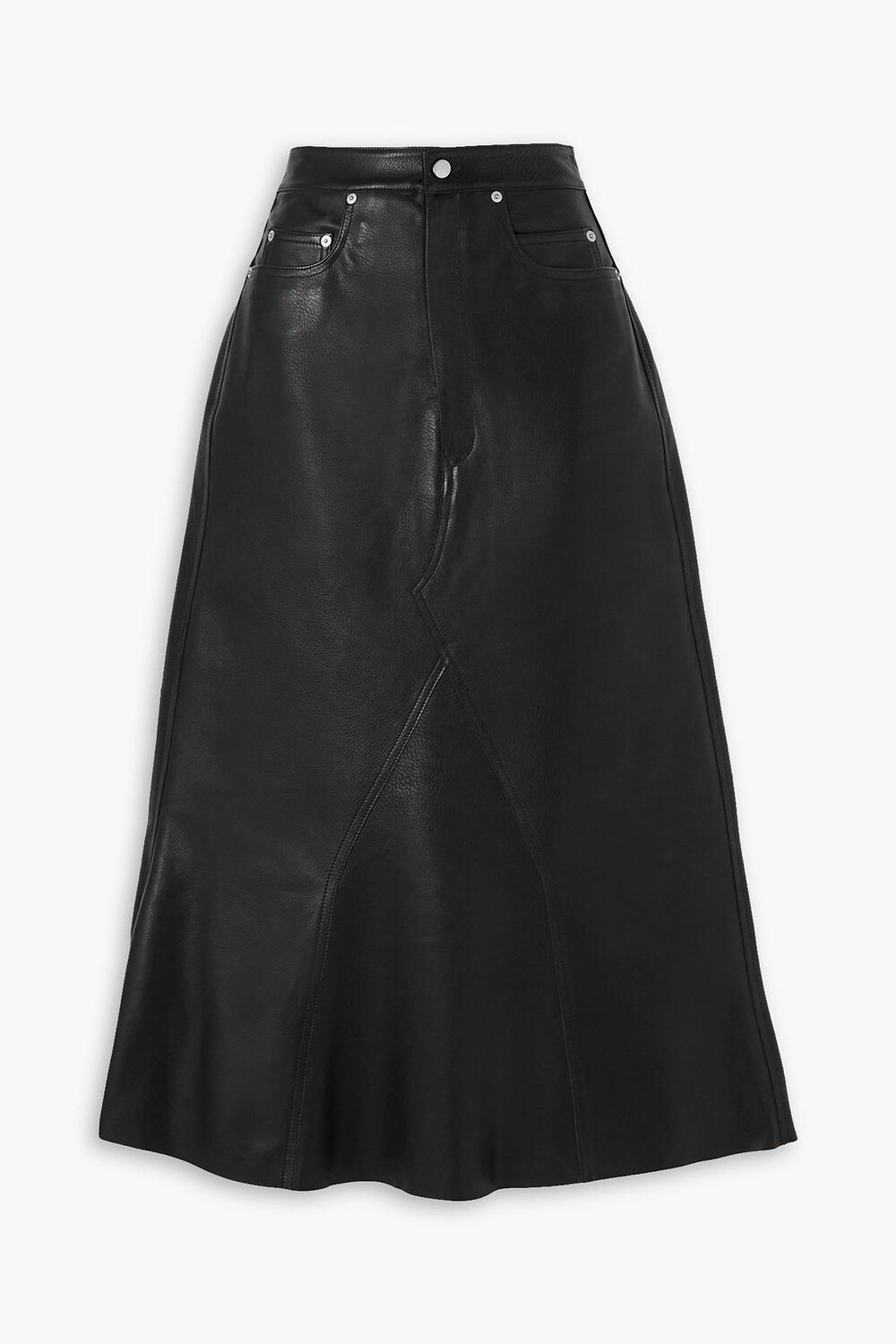 

Кожаная юбка миди RICK OWENS, черный