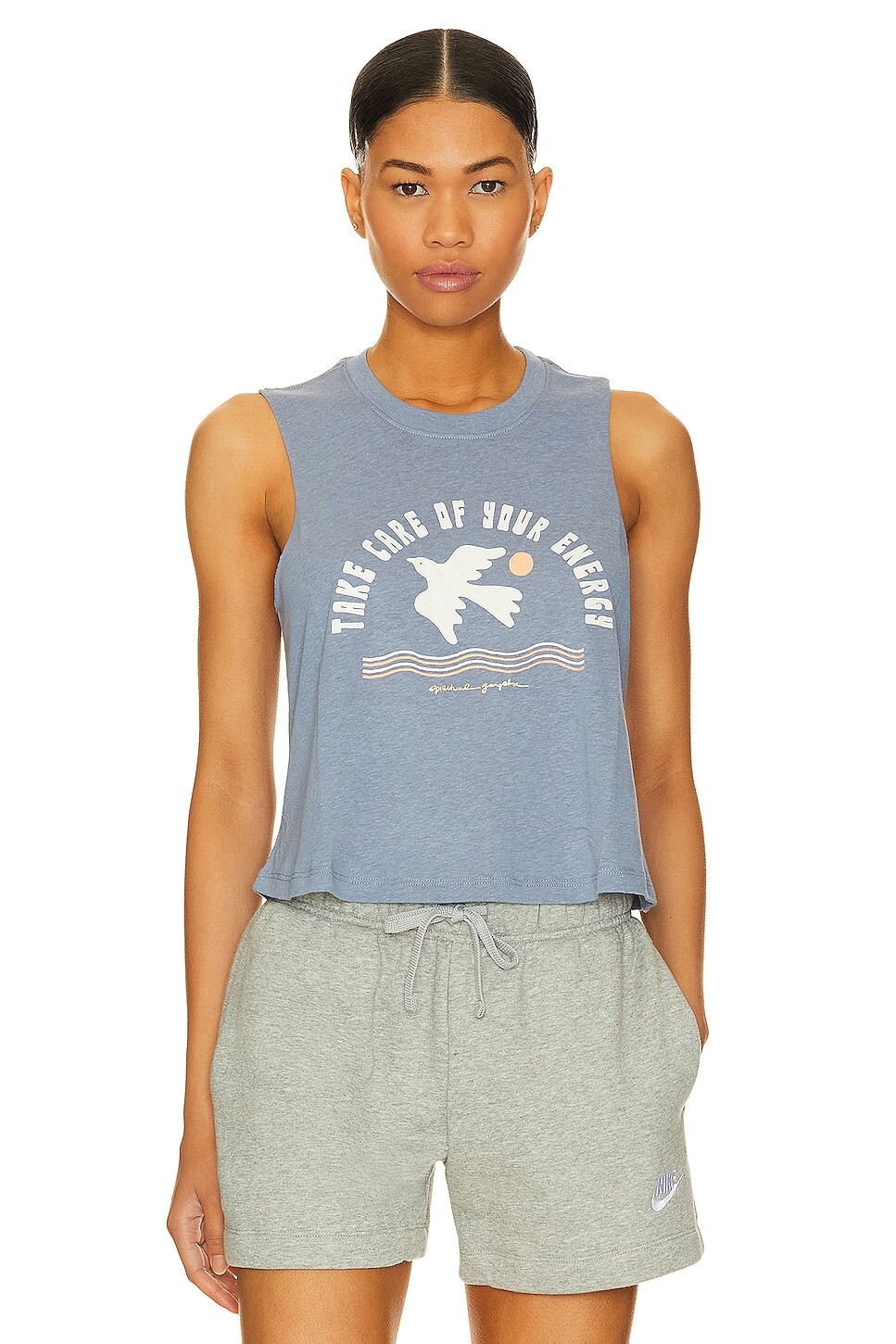 

Топ Spiritual Gangster Take Care Of Your Energy Crop, цвет Saltwater Blue