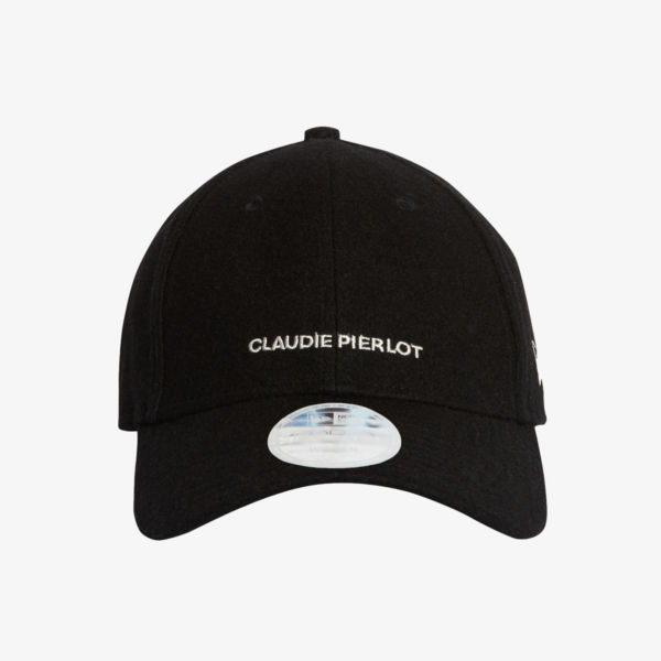 черная женская кепка с логотипом claudie pierlot черный Бейсболка из смесовой шерсти с вышитым логотипом Claudie Pierlot, цвет noir / gris