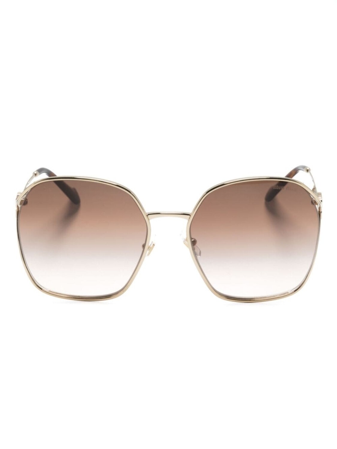 

Miu Miu Eyewear солнцезащитные очки в квадратной оправе, золотой