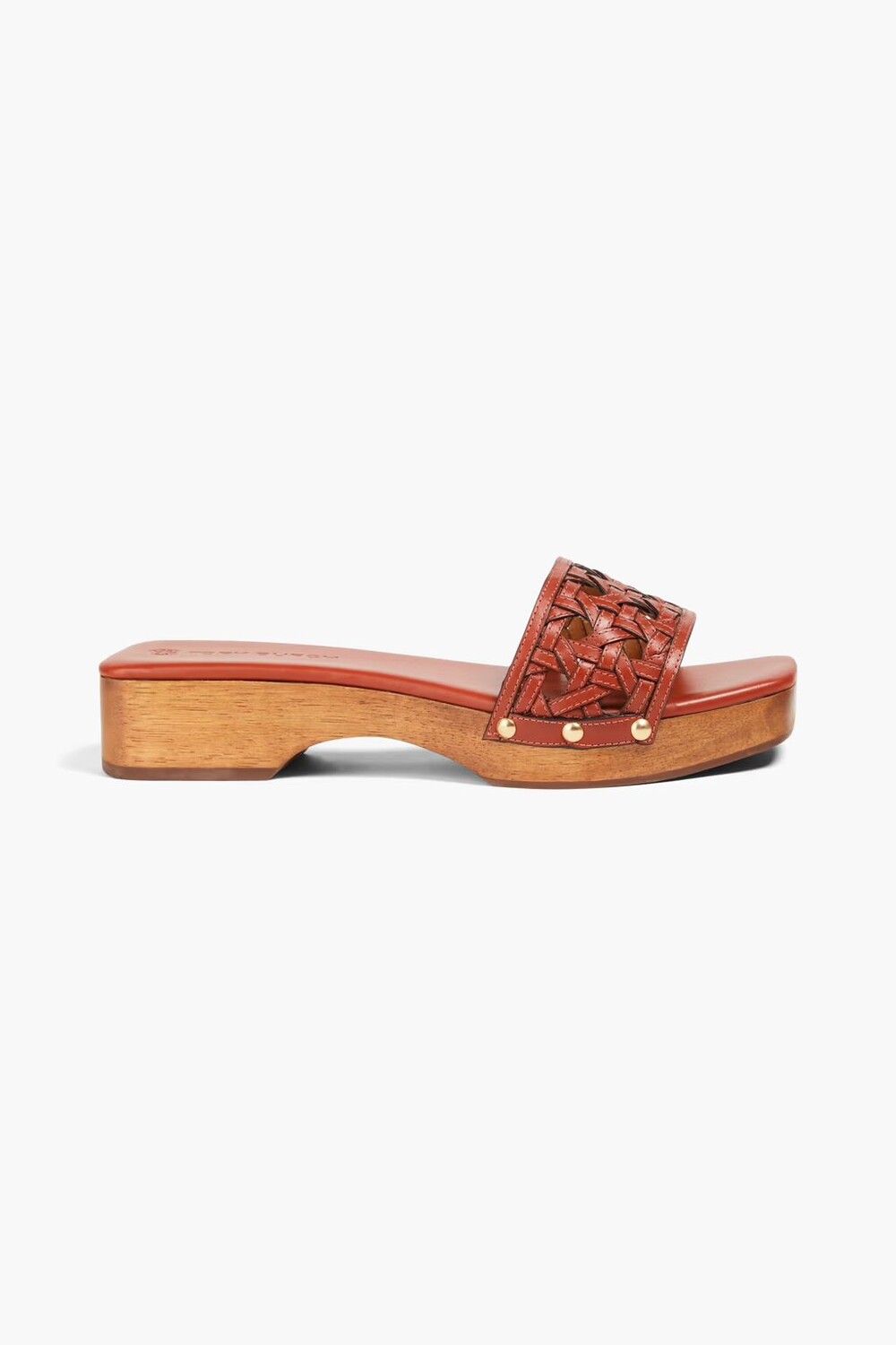 

Плетеные кожаные мюли Tory Burch, цвет Tan