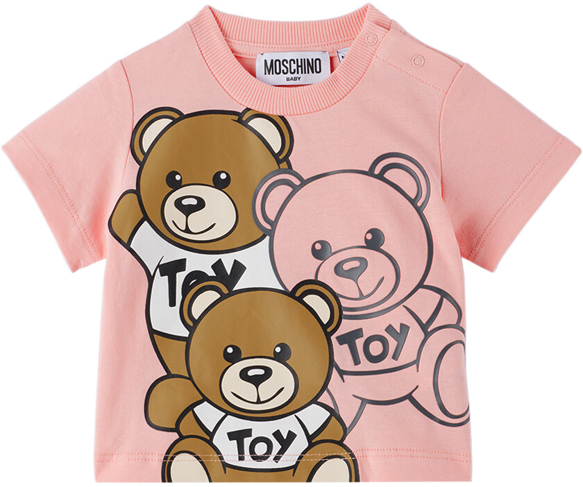 

Baby Pink Футболка Teddy Friends Розовая Moschino