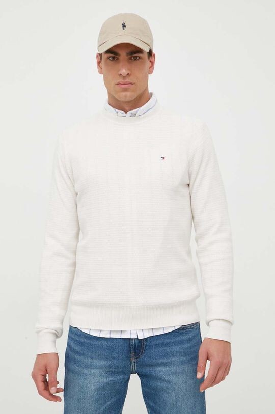 

Хлопковый свитер Tommy Hilfiger, бежевый