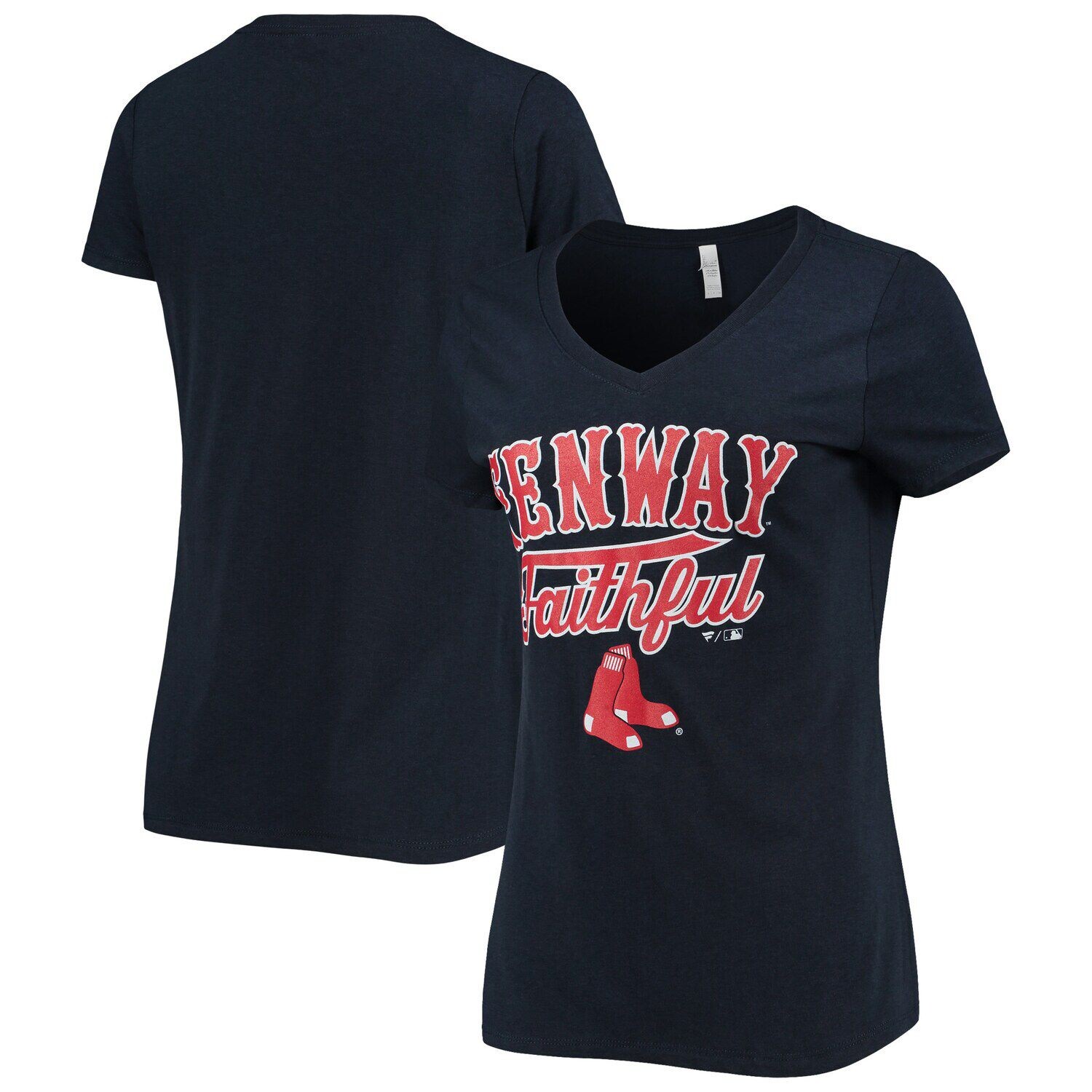 

Женская темно-синяя футболка с треугольным вырезом Boston Red Sox Team Hometown Tri-Blend, Синий