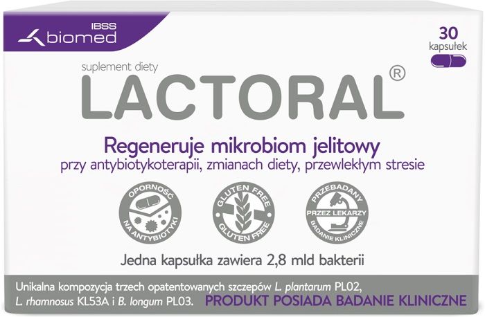 Пробиотик в капсулах Lactoral Kapsułki, 30 шт ашваганда в капсулах biorythm ashwagandha 30 шт