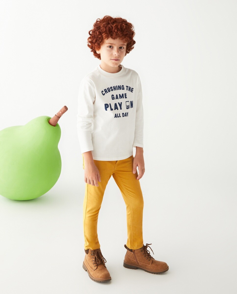 

Базовые брюки для мальчика с пятью карманами. Kids El Corte Inglés, горчица