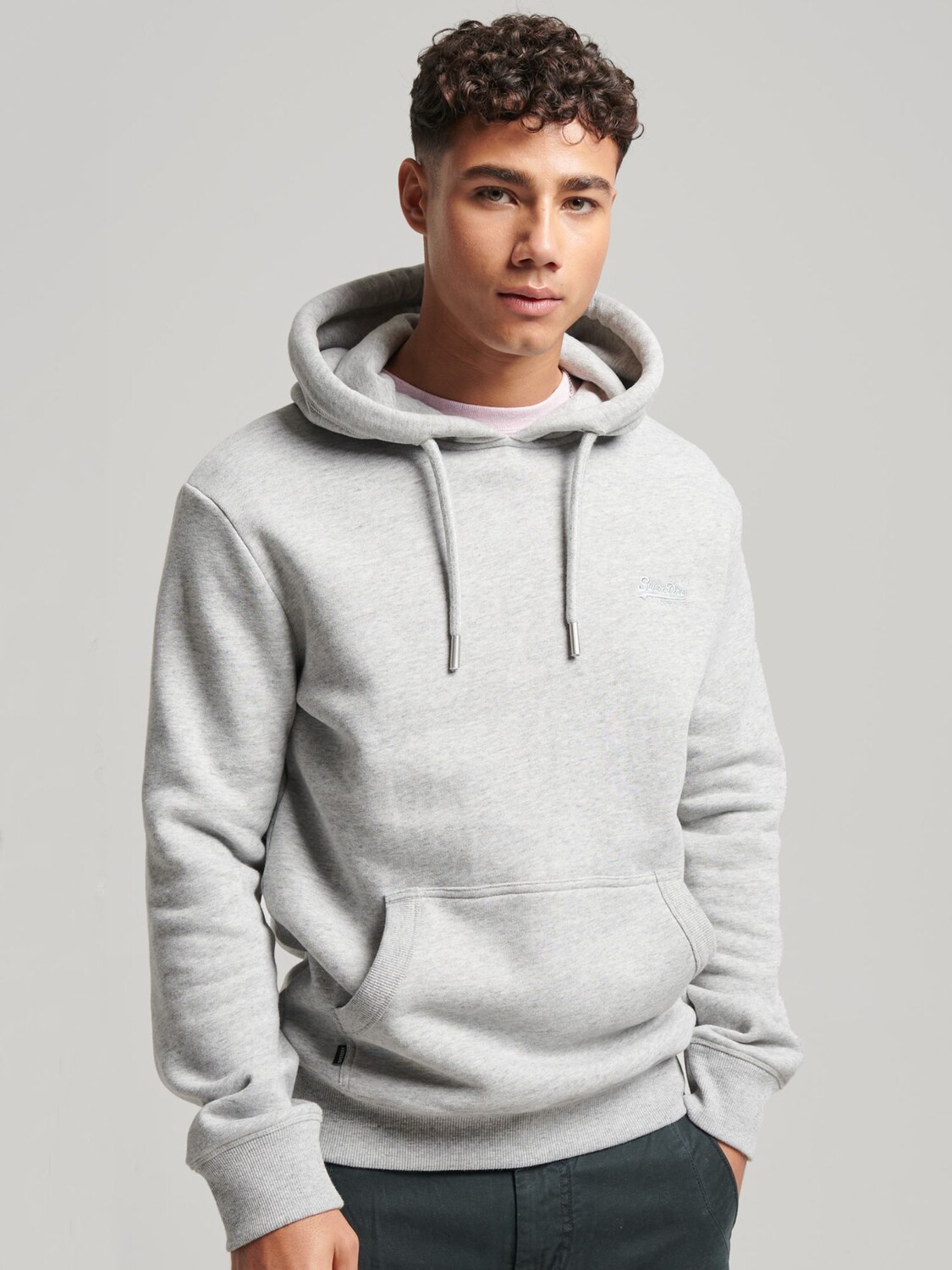 

Толстовка с вышитым логотипом Vintage Superdry, атлетический серый меланж