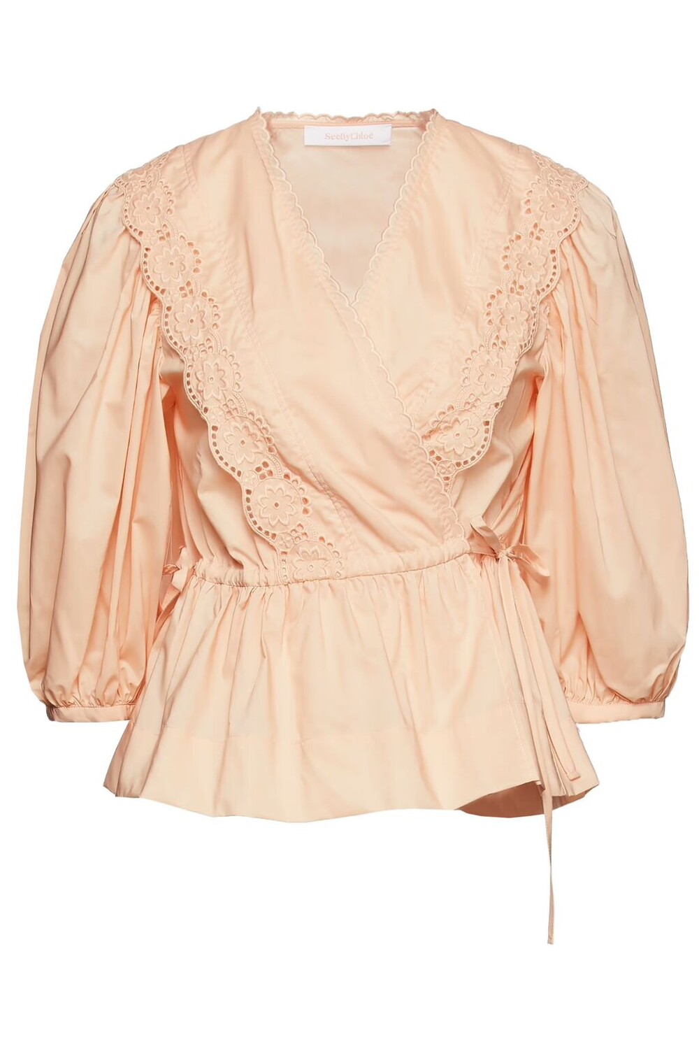 

Хлопковый топ с запахом Broderie Anglaise See By Chloé, персик