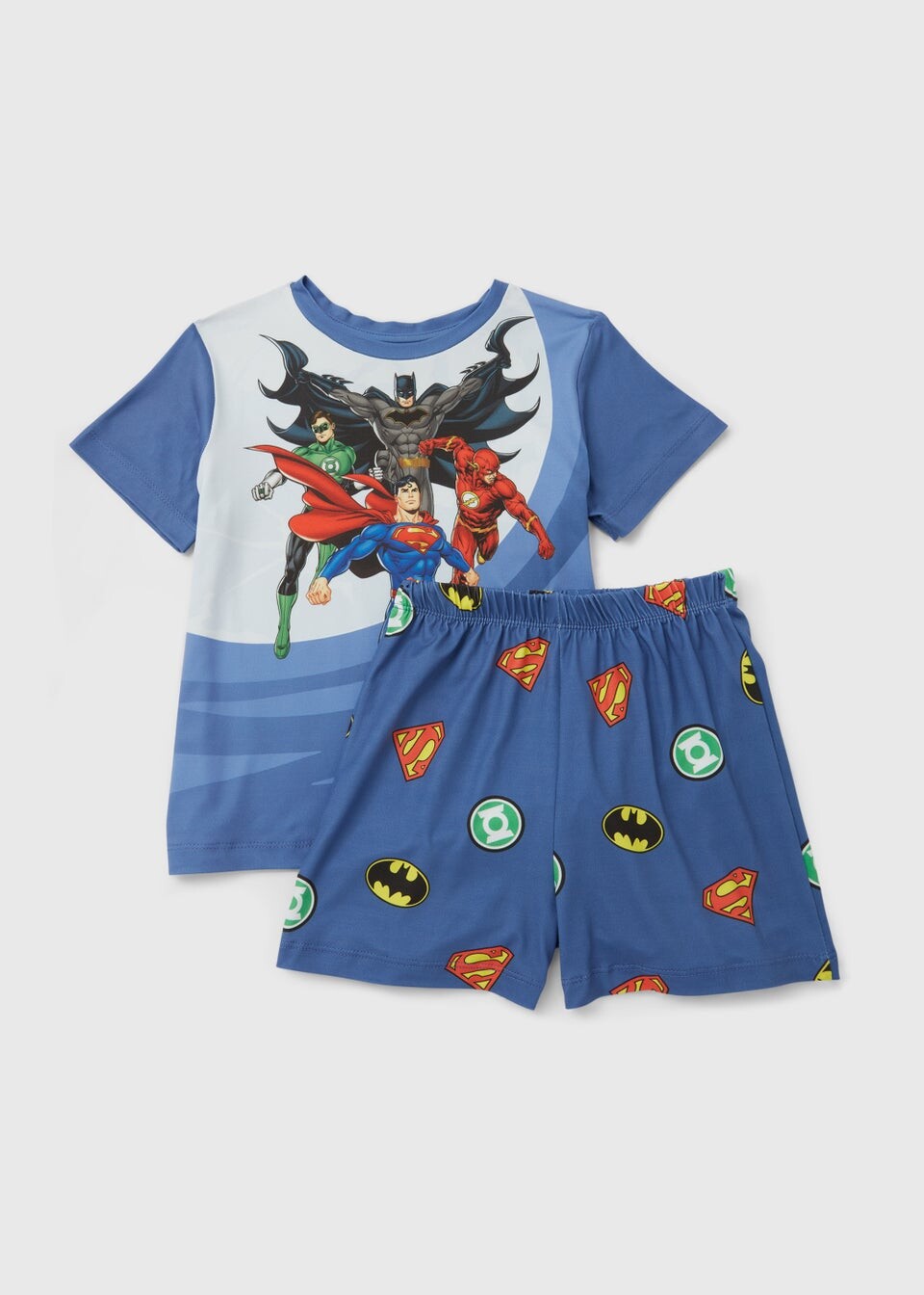 

Синий детский короткий пижамный комплект(5–12 лет) DC Comics