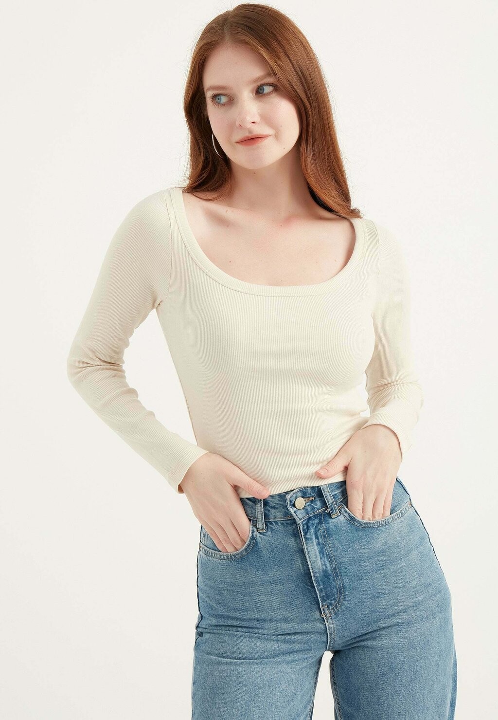 

Футболка с длинным рукавом Round Neck Herita, бежевый
