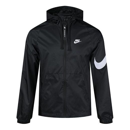 цена Куртка Nike Sportswear Swoosh Full-length zipper Cardigan Hooded Jacket Black, черный