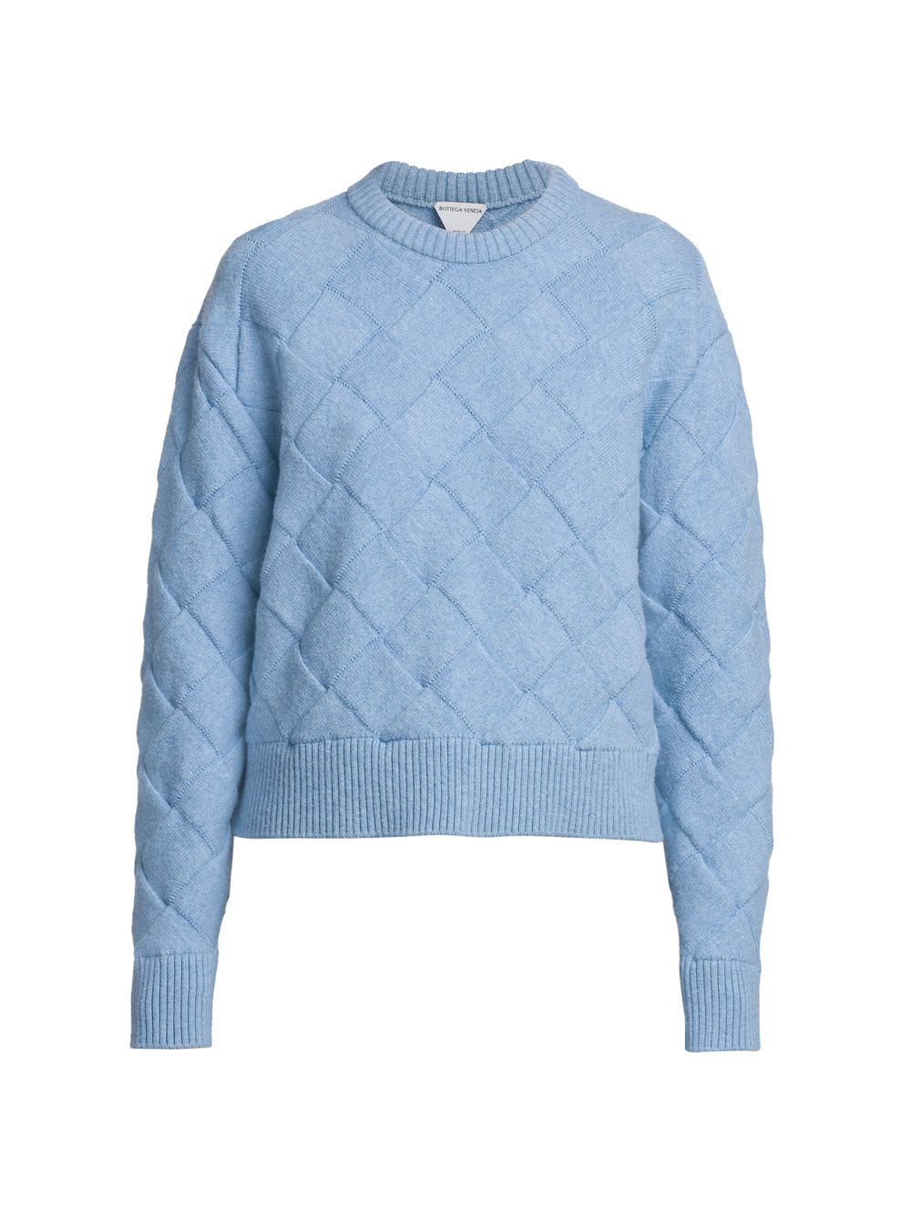 цена Шерстяной свитер с фактурной ромбовидной отделкой Bottega Veneta