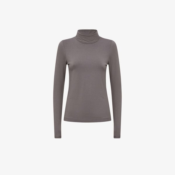 

Топ Piper с высоким воротником из эластичной ткани Reiss, коричневый