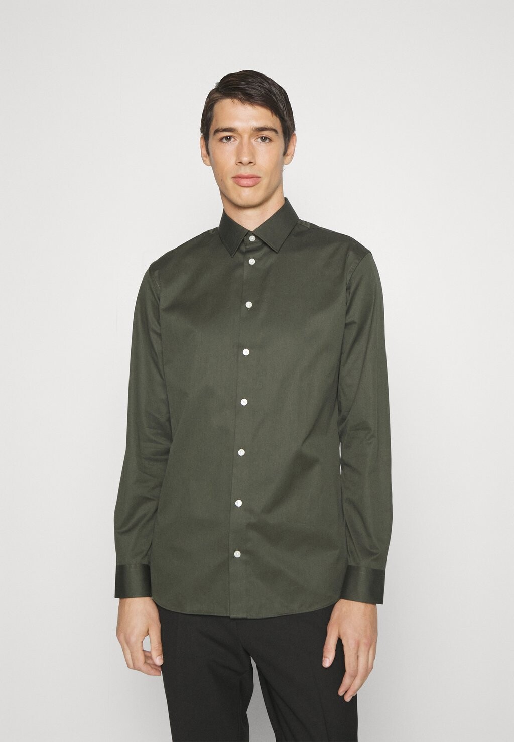 

Классическая рубашка Slhslimethan Classic Selected, цвет forest detail w black