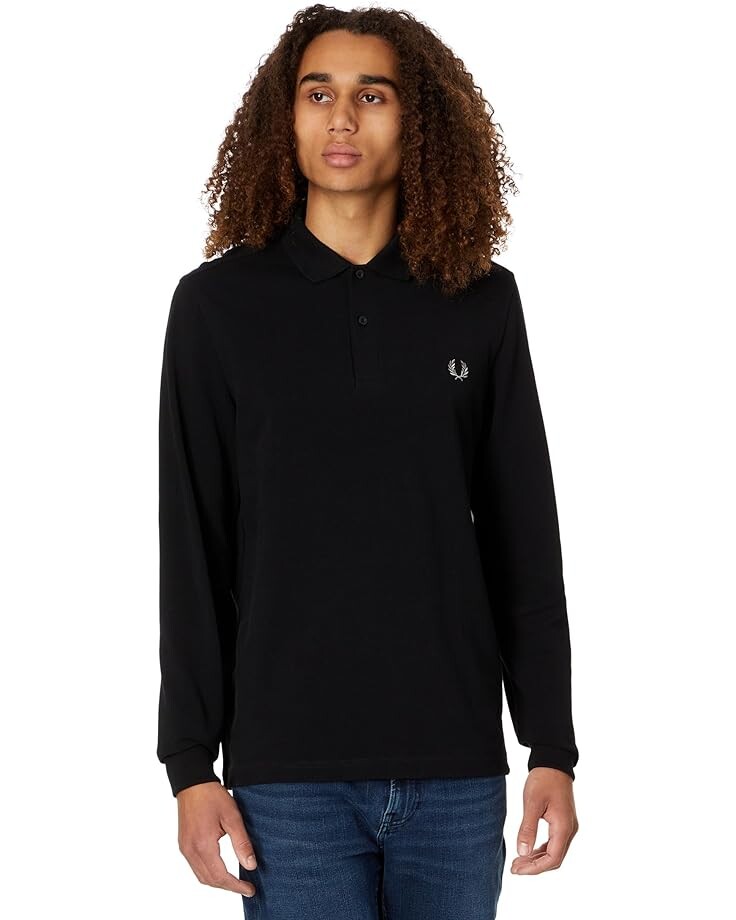 Рубашка Fred Perry Long Sleeve Plain Fred Perry, цвет Black/Chrome поло fred perry long sleeve plain цвет black