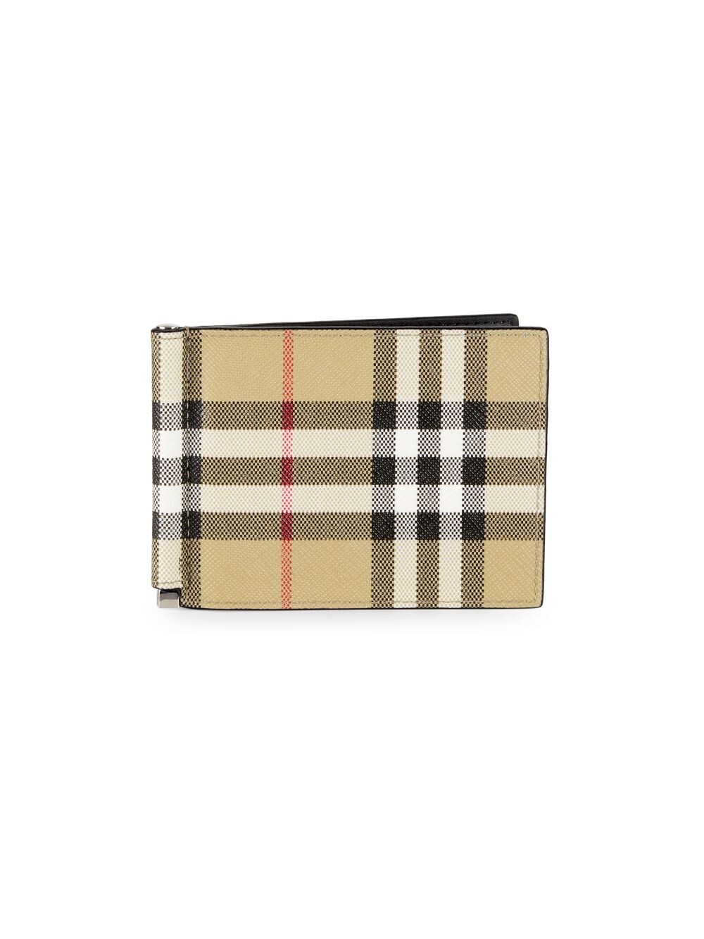 

Винтажный бумажник в клетку с зажимом для денег Burberry, бежевый