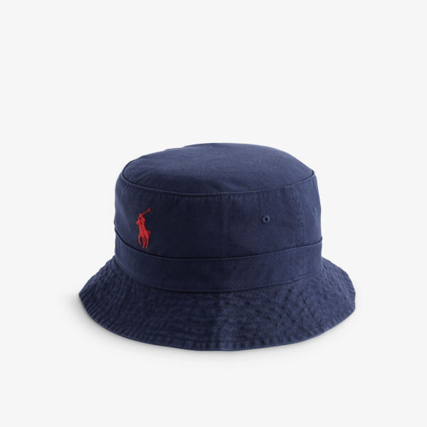 

Панама из хлопка с вышитым логотипом Polo Ralph Lauren, цвет newport navy
