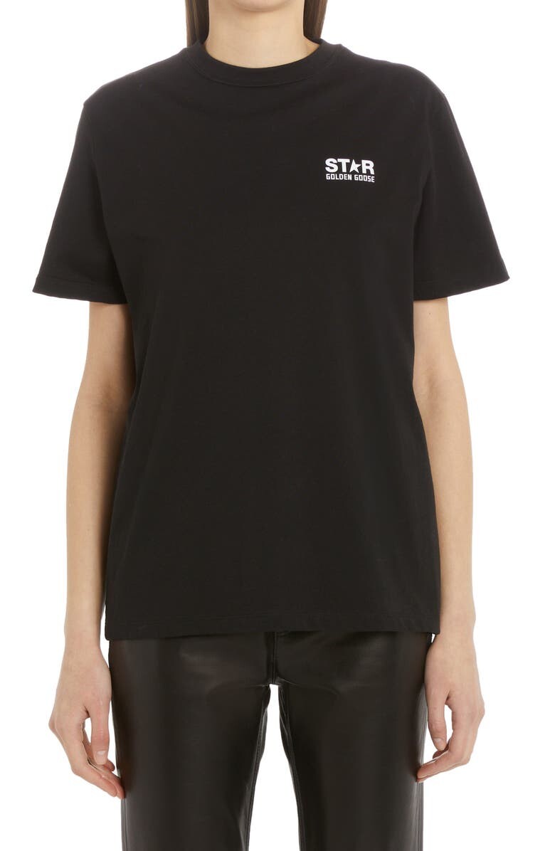 

Хлопковая футболка с рисунком Star GOLDEN GOOSE, черно-белый