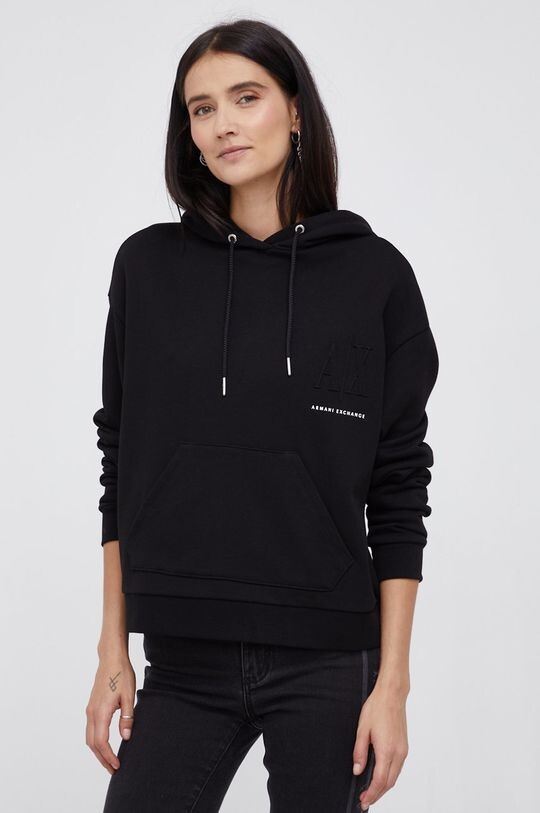 

Хлопковая толстовка Armani Exchange, черный