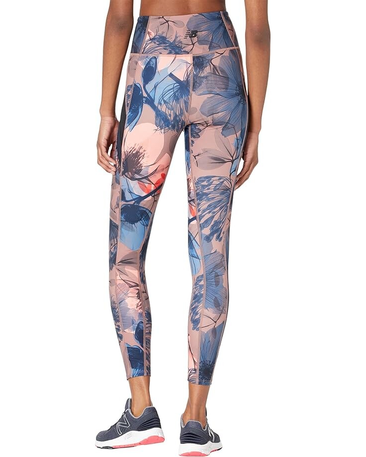 

Брюки New Balance Transform 7/8 Sleek Printed Tights, цвет Paradise Pink