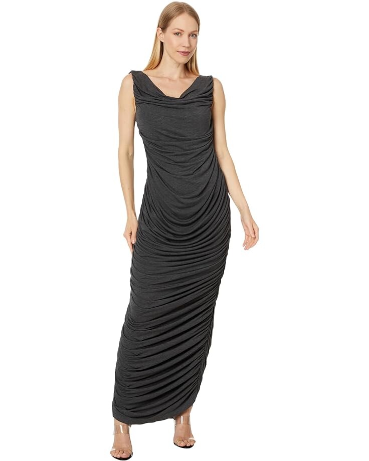 

Платье Norma Kamali Drop Shoulder Side Shirred Gown, цвет Dark Grey