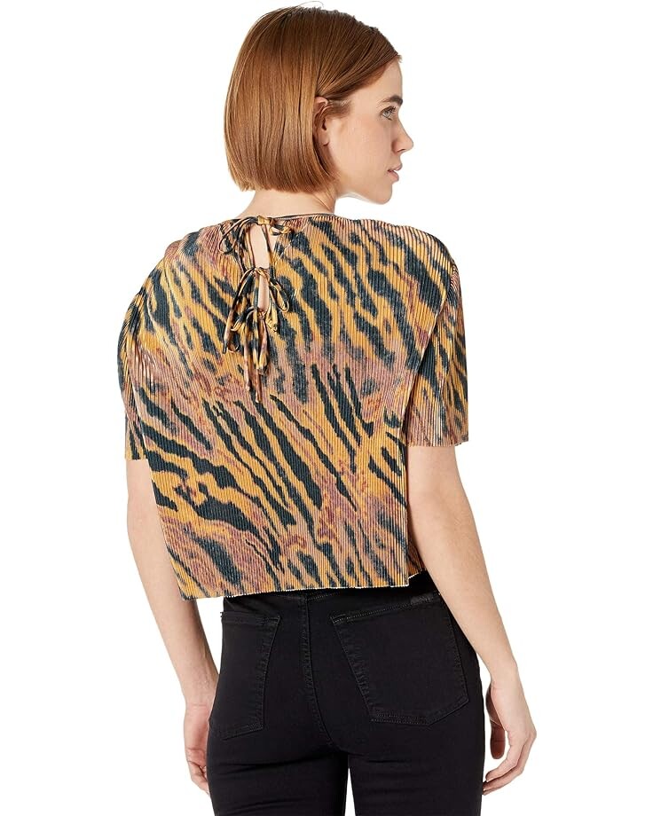 brown peter mr tiger goes wild Футболка WAYF Meridian Cropped Tee, цвет Brown Tiger