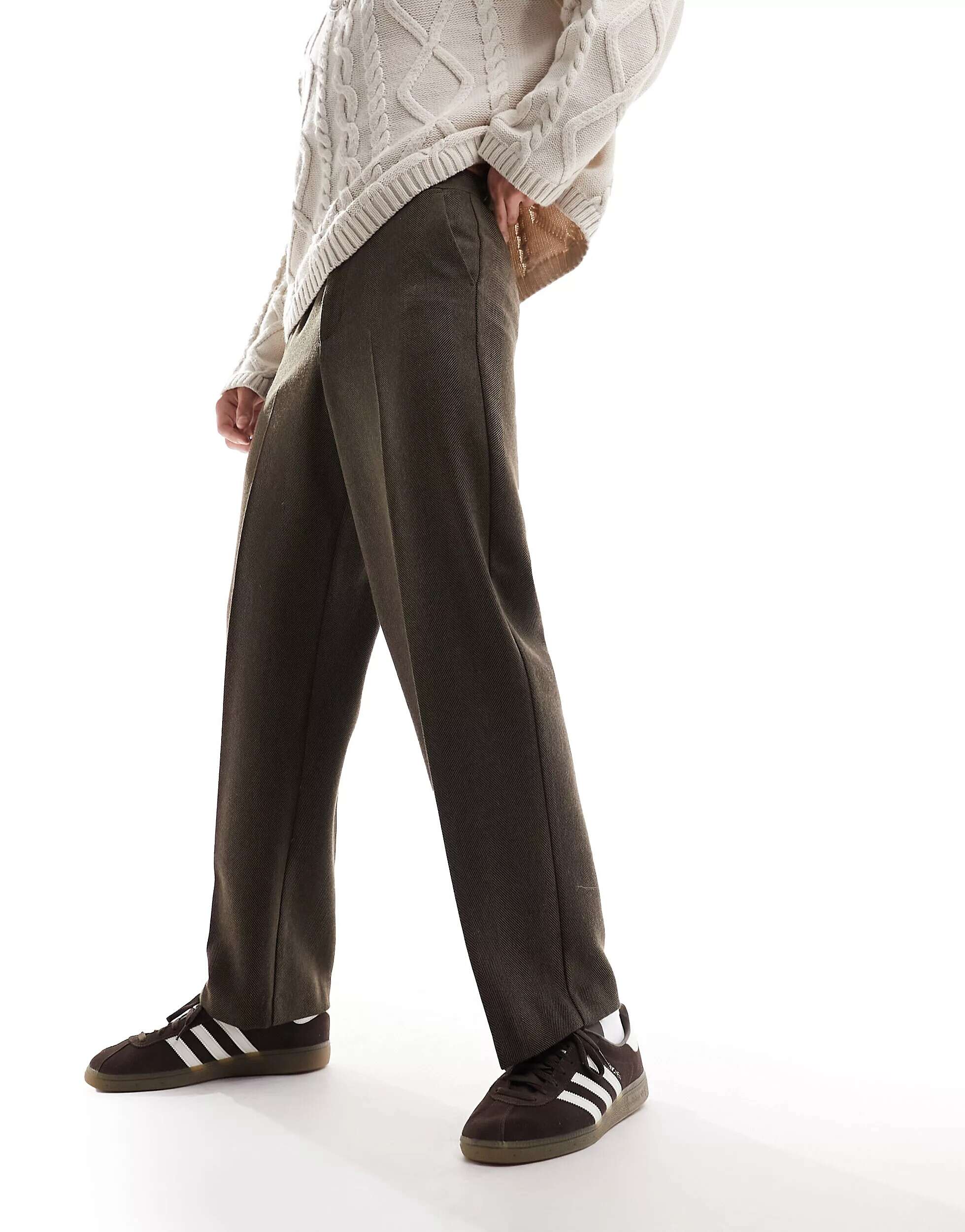 Элегантные широкие брюки из смесовой шерсти ASOS