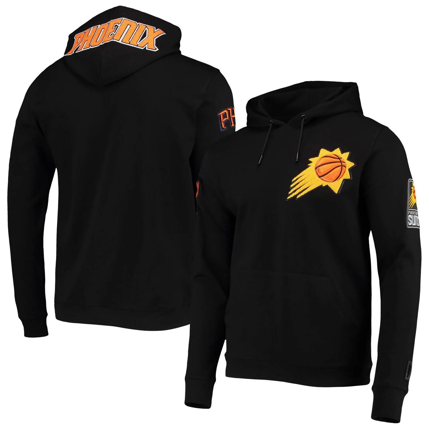 

Мужской пуловер с капюшоном из синели Team Pro Standard, черный Phoenix Suns