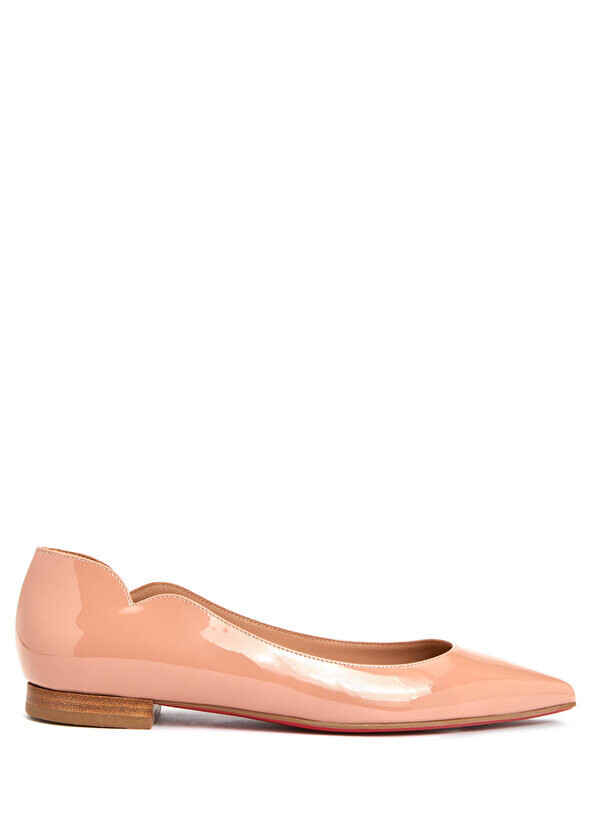

Горячие женские кожаные балетки телесного цвета chickita Christian Louboutin