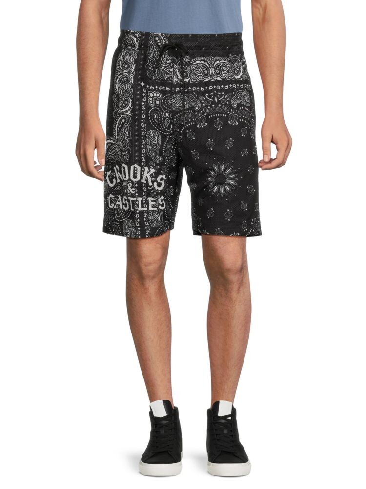

Сетчатые шорты с принтом пейсли Crooks & Castles, черный