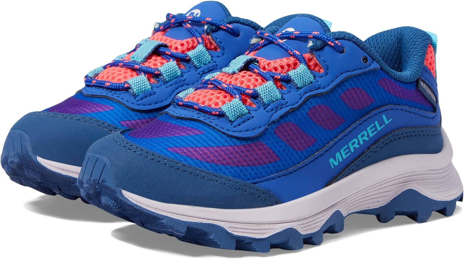 

Кроссовки Moab Speed Low Waterproof Merrell, цвет Blue/Berry/Turquoise