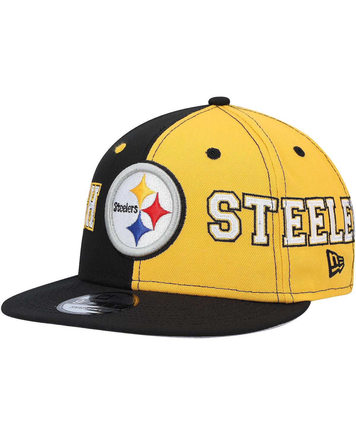 

Мужская черно-золотая кепка Snapback Pittsburgh Steelers Team Split 9FIFTY New Era