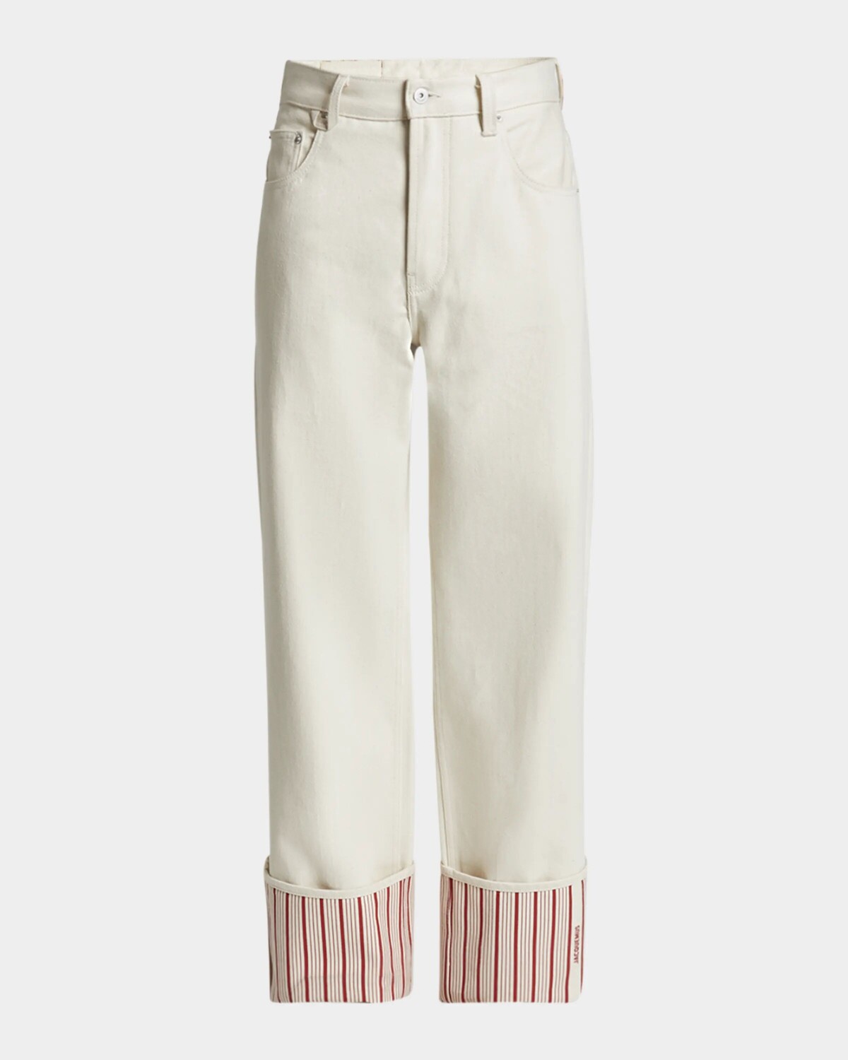 

Мужские широкие джинсы Le De Nimes Jacquemus, цвет Off-White/Red Stripe