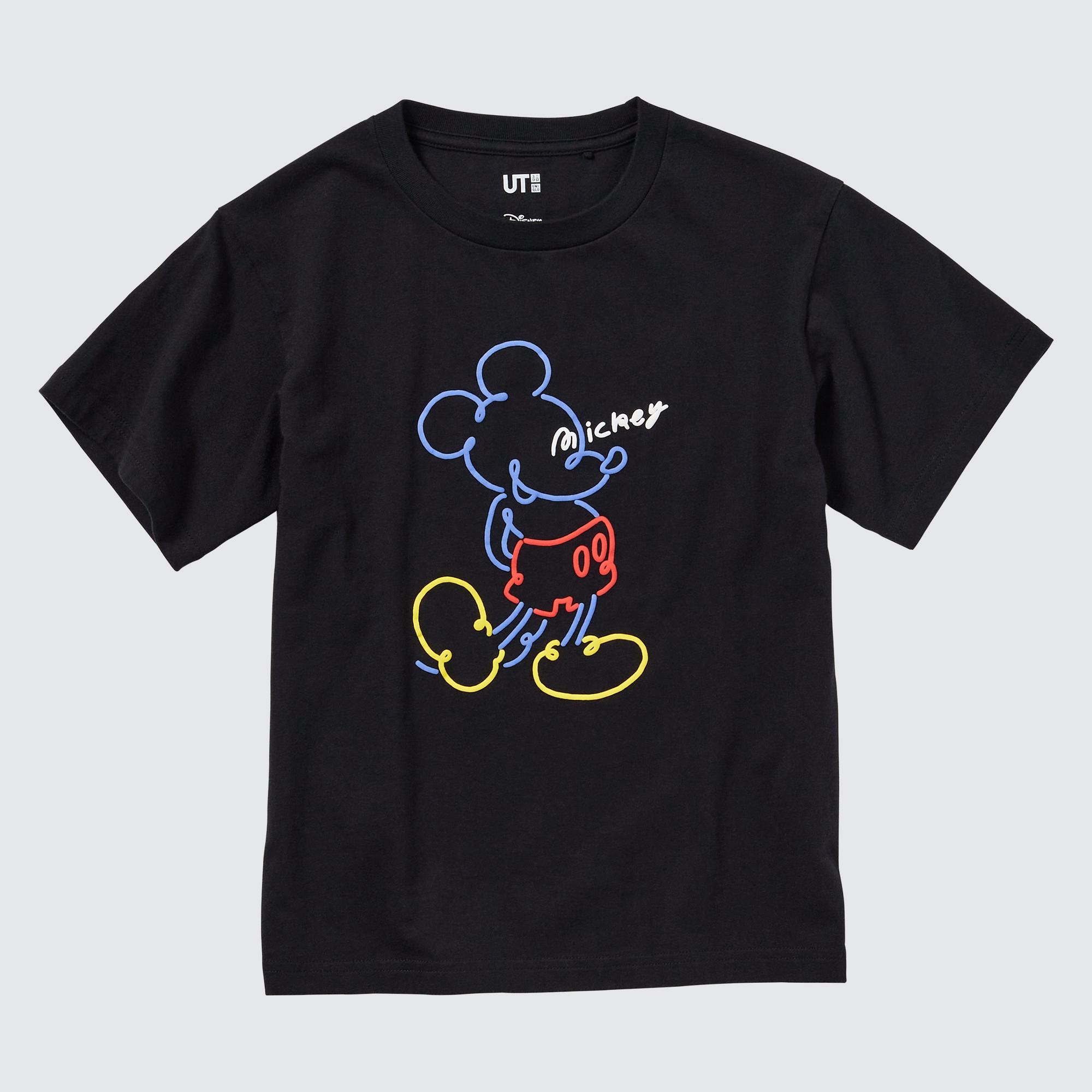 

Футболка UNIQLO Mickey Stands Ut с графикой, черный