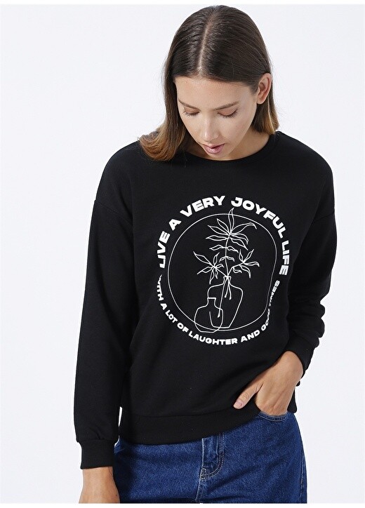 

Черная женская толстовка с круглым вырезом с принтом Fashion Friends, Черный
