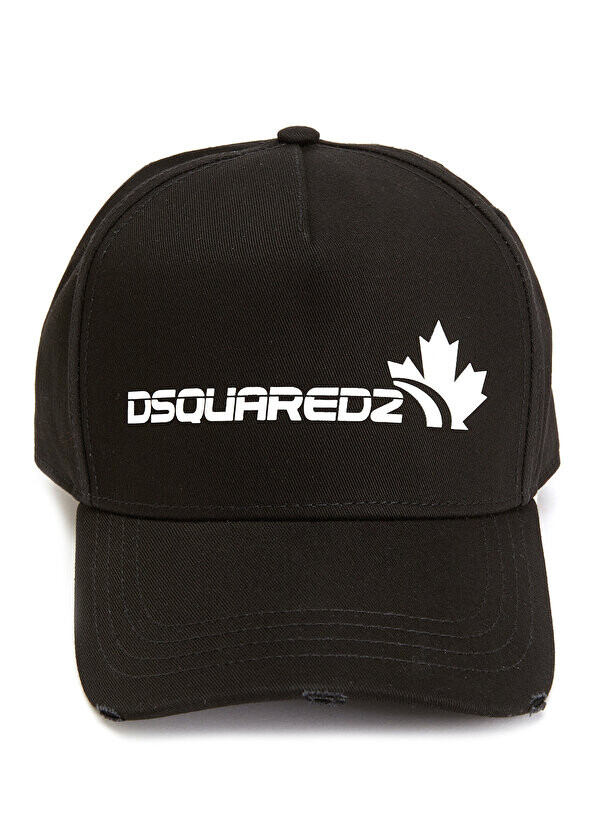 

Черно-белая мужская шляпа с детальным логотипом Dsquared2