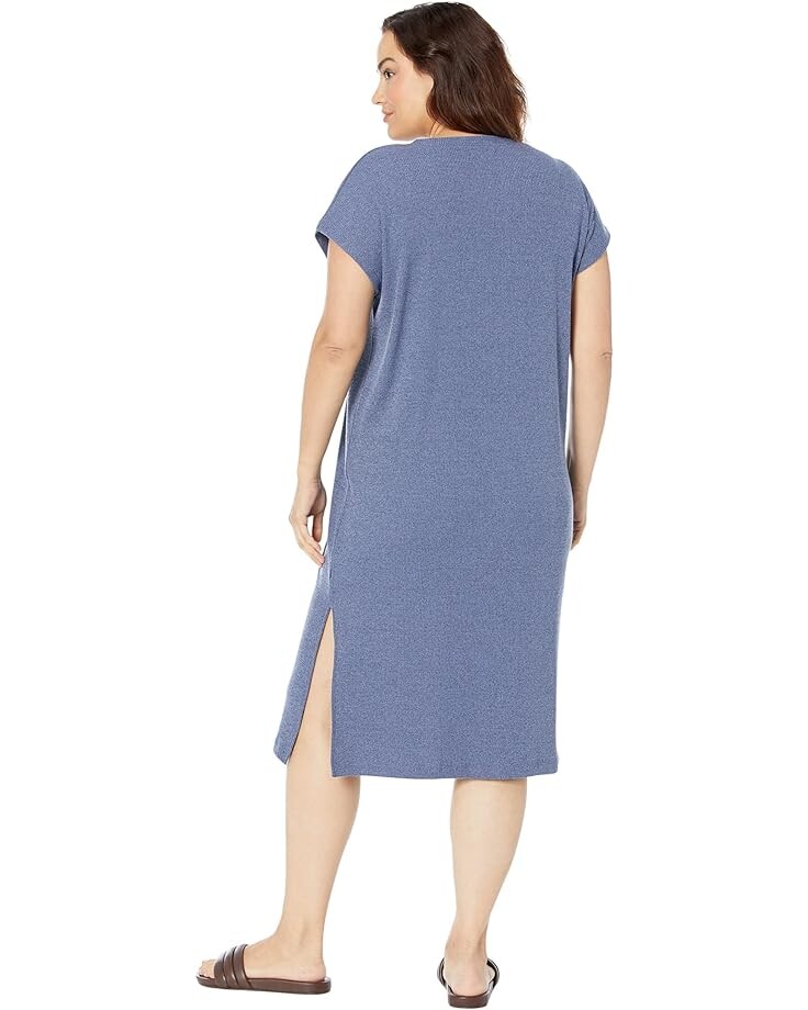 

Платье Madewell Plus Ribbed Shoulder Tee Dress, цвет Soft Twilight