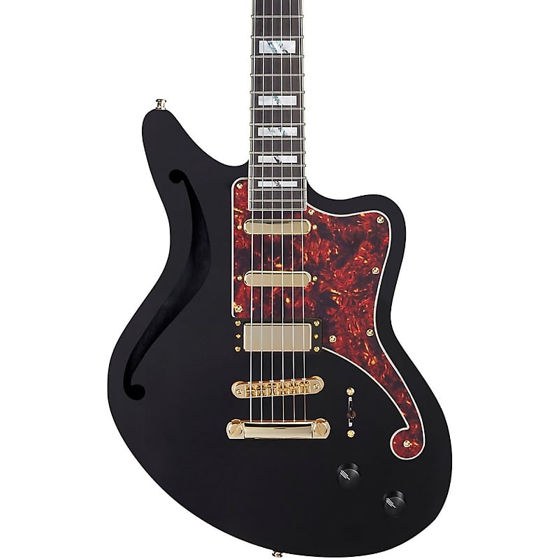 Электрогитара D'Angelico Deluxe Series Bedford SH Electric Guitar With USA Seymour Duncan Pickups and Stopbar Tailpiece Black