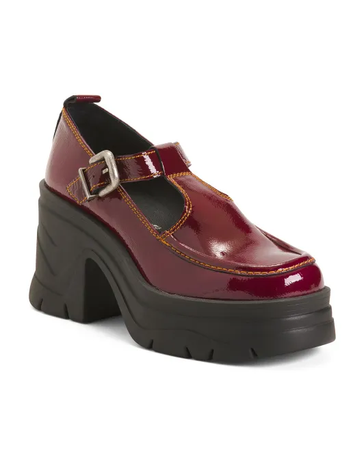 

Сделано в Испании Лакированная кожа Платформа Mayla Mary Janes Free People, цвет Raspberry