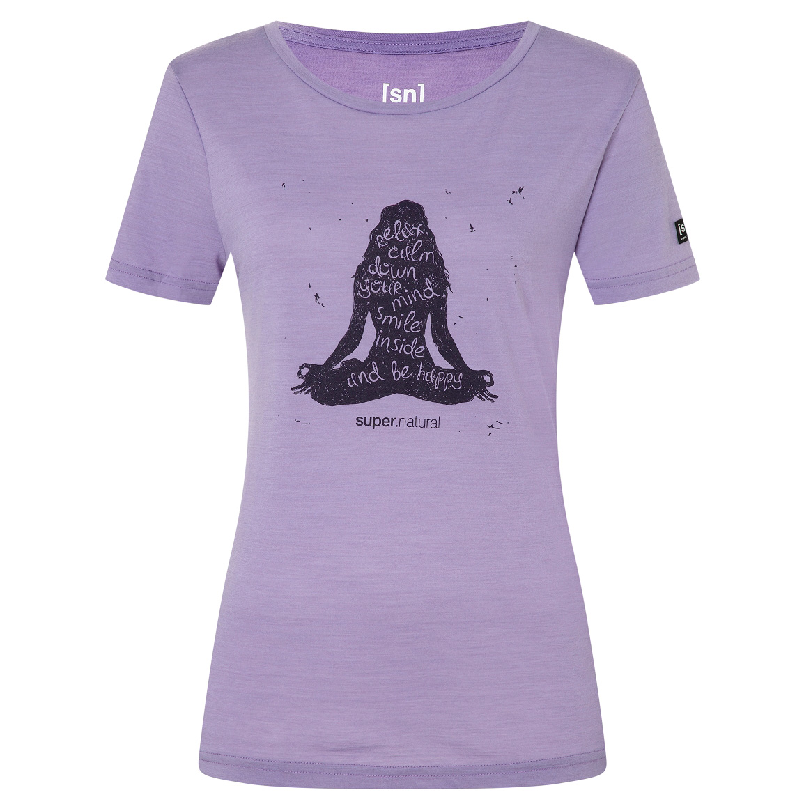 Рубашка из мериноса Super Natural Women's Be Happy Tee, цвет Purple Haze/Mysterioso ложка be happy с надписью моему любимому