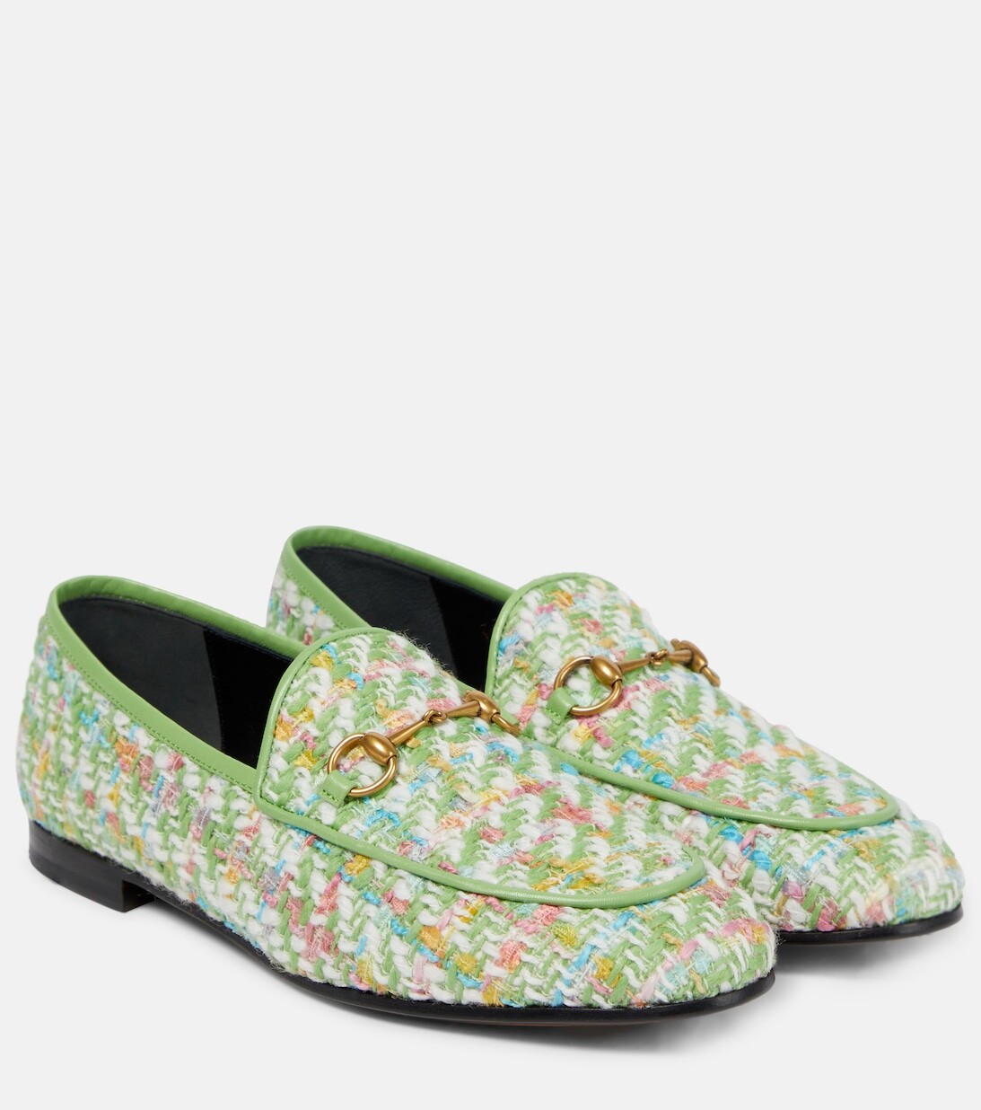 

Твидовые лоферы Jordaan Gucci, зеленый